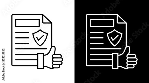Integrity Policy White Icon Set Design