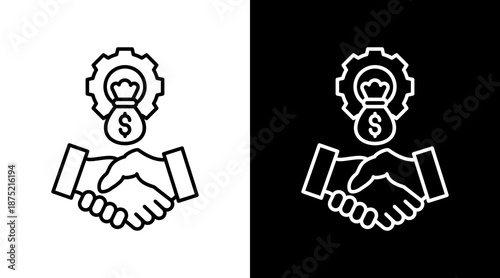 Fair Compensation White Icon Set Design