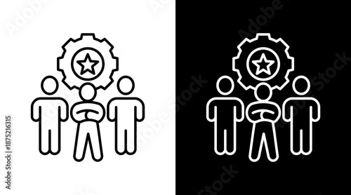 Leadership White Icon Set Design
