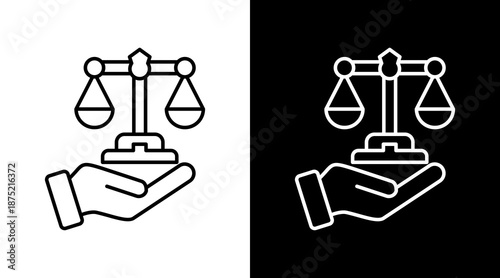 Impartiality White Icon Set Design