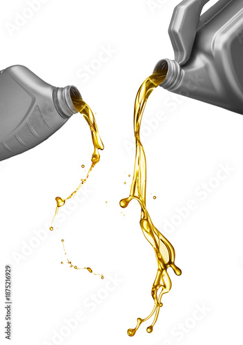 pouring engine oil