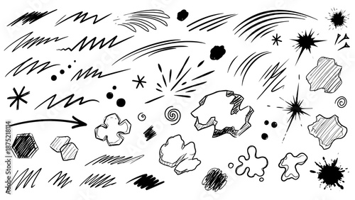 Set of black and white floral vector elements featuring nature silhouettes and tribal swirl ornaments with vintage butterfly and bird shapes for tattoo illustration design