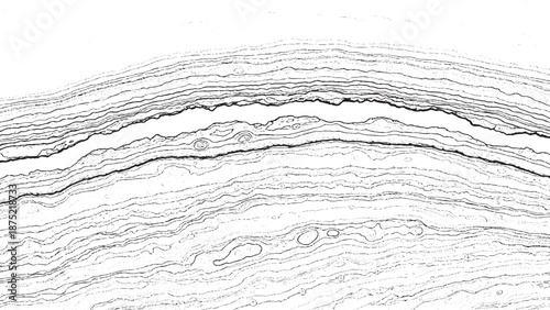 Abstract layered geological lines pattern with wavy textured strata formation.