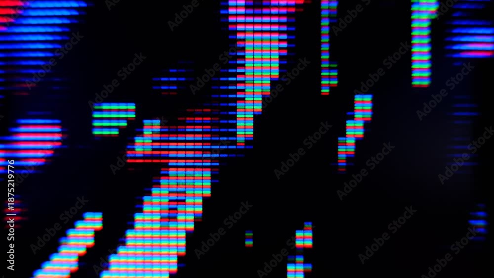 Signal Disturbance Broken Monitor macro view, Screen TV Glitch Error ...
