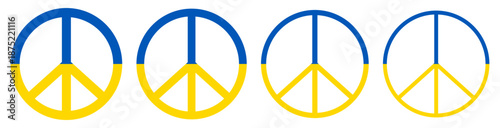 Set of Ukraine peace symbols