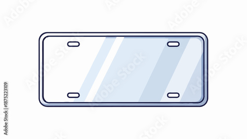 A clean, blank license plate with rounded corners and four screw holes
