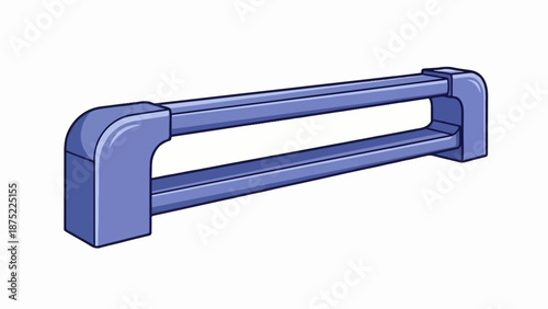 A simple, isometric illustration of a blue handle