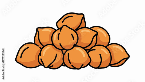 A pile of cartoon chickpeas, arranged in a mound shape