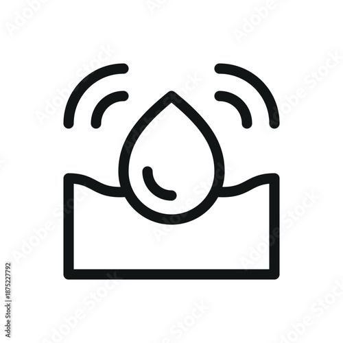 Leak protection system line icon, water leak sensor vector symbol with editable stroke