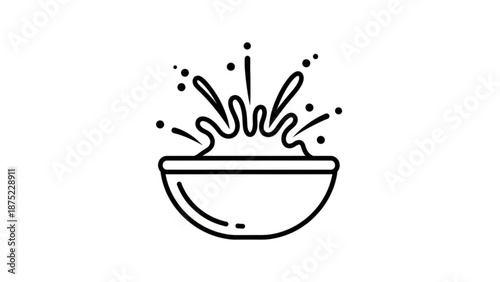 Liquid splashing out of a bowl illustration