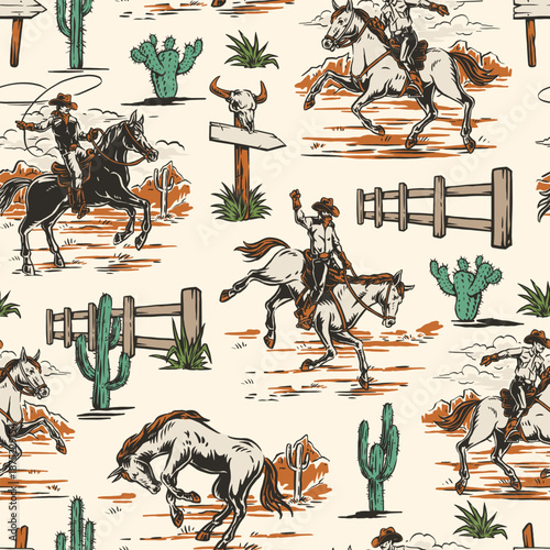Desert cowboys horses