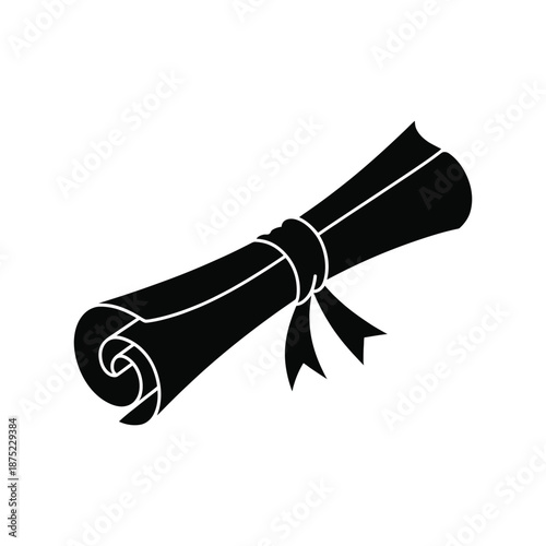 Diploma certificate with ribbon isolated on transparent background
