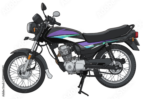 Classic street motorcycle illustration