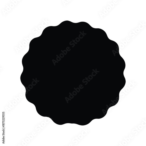 Irregular wavy shape with jagged edges isolated on transparent background