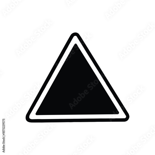 Minimalist double outlined triangle graphic design element