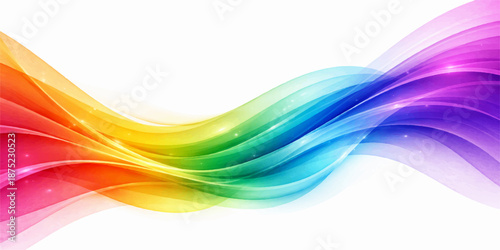 Dynamic abstract background featuring colorful digital waves and flowing rainbow lines in a blue and orange motion pattern for a modern wallpaper illustration