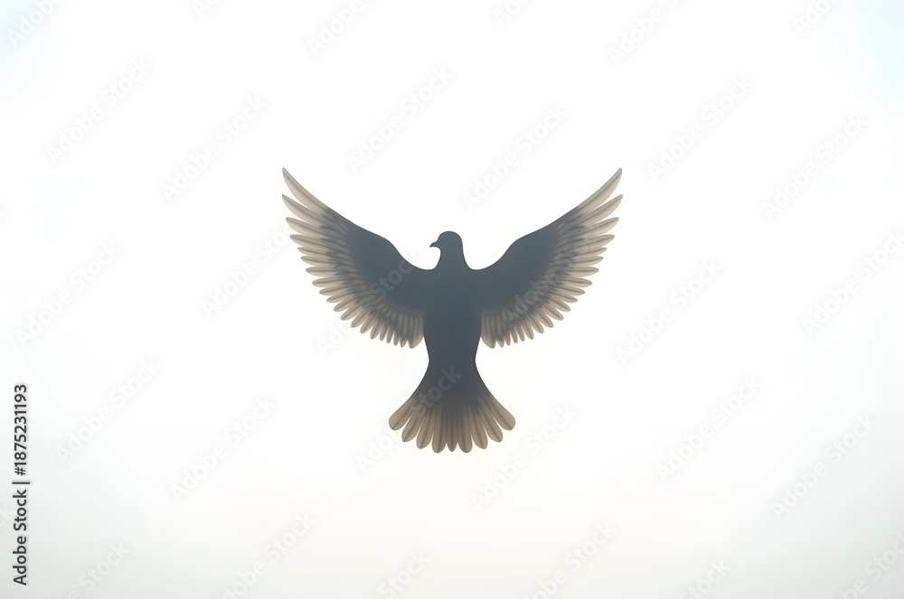 Obraz premium Bird in Flight Against Bright Sky