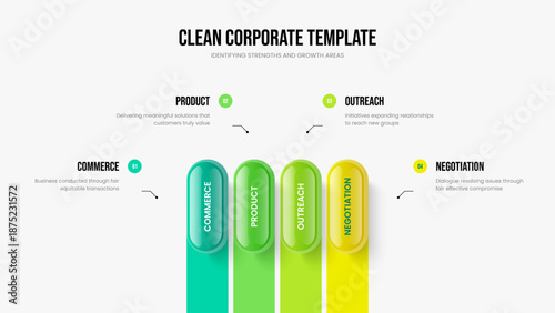 Professional Analysis 4 Option Diagram Presentation Layout. Service Planning Slide Design Vector Illustration. Advertising Overview Four Element Infographic Frame Template.