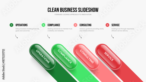Product Growth Four Step Diagram Slideshow Template. Marketing Innovation Presentation Layout Vector Illustration. Market Planning 4 Option Infographic Frame Design.
