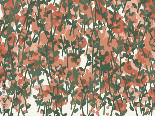 Wild Poppies in Impressionist Style with Soft Pastel Colors on Watercolor Texture for Floral Design