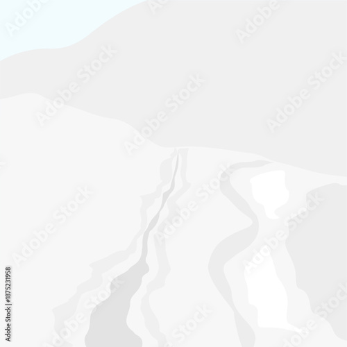 Clear footprints or ski trails visible on white snow, illustrating human activity in winter season, snowy area, and winter landscape, flat art design style.
