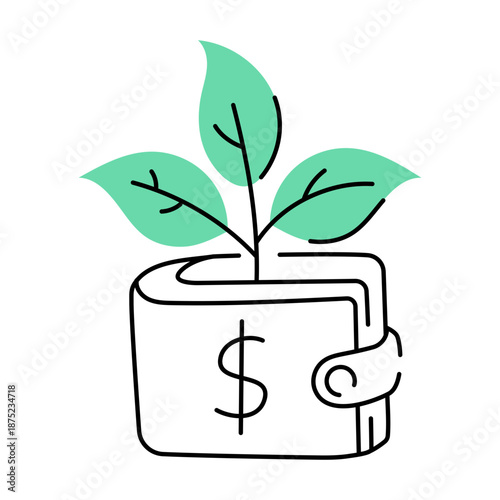 A doodle style illustration showing money growth