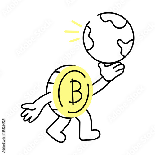 A sketchy illustration representing cryptocurrency