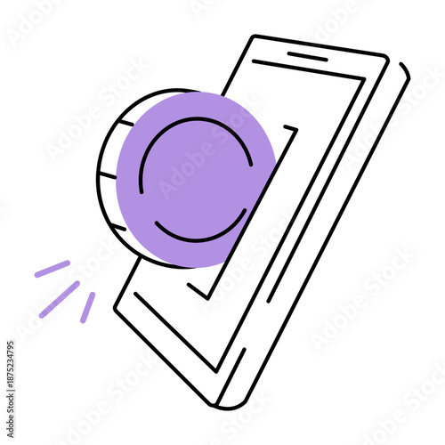 A doodle style illustration showing mobile payment