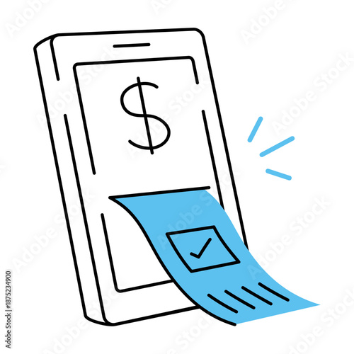 Hand drawn style illustration showing invoice