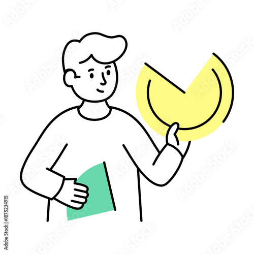 A doodle style illustration showing pie chart