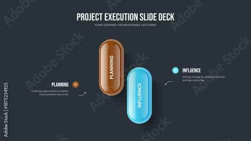 Sales Planning 2 Step Infographic Frame Design. Financial Analysis Two Option Diagram Presentation Layout. Digital Solution Slideshow Template Vector Illustration.