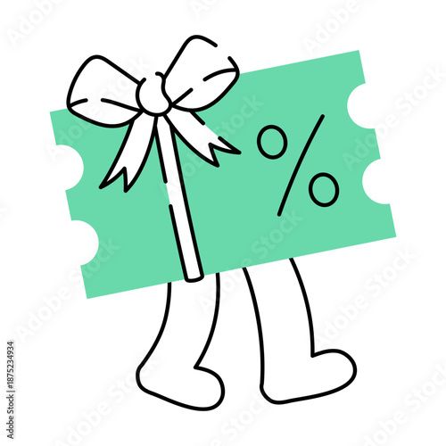 A drawing style illustration depicting gift voucher