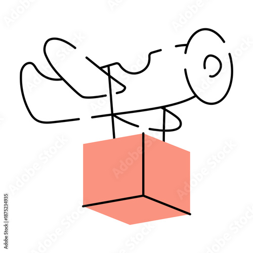 A doodle style illustration showing plane delivery