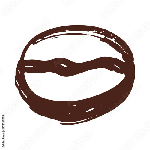 Hand drawn fresh roasted coffee bean Arabica robusta seed doodle Single element for print, web, design, decor