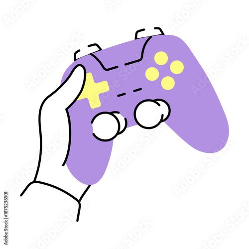 A hand drawn illustration showing a game controller