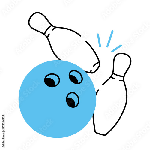 A sketchy style illustration showing a bowling ball