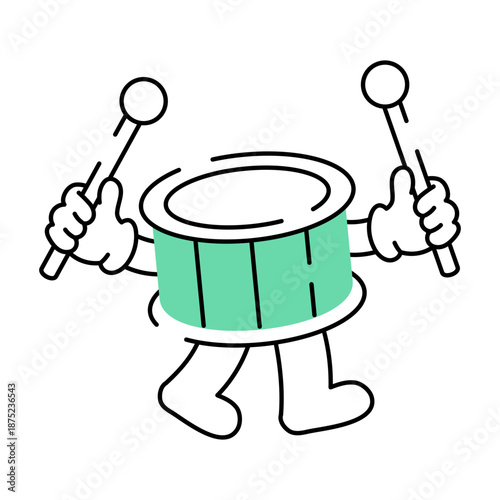 A sketchy style illustration showing a drum beat