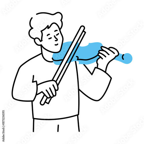 A sketchy style illustration depicting a violin