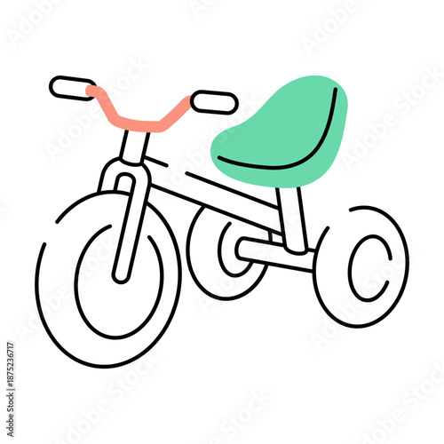 A sketchy style illustration depicting a tricycle