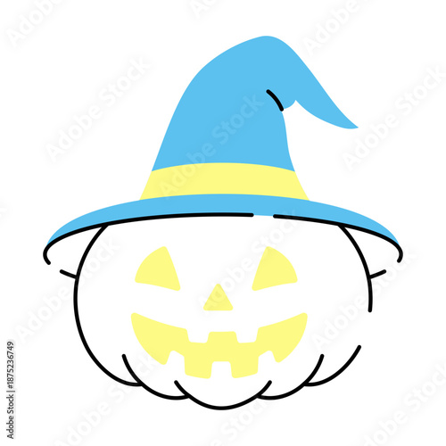 A doodle style illustration depicting halloween