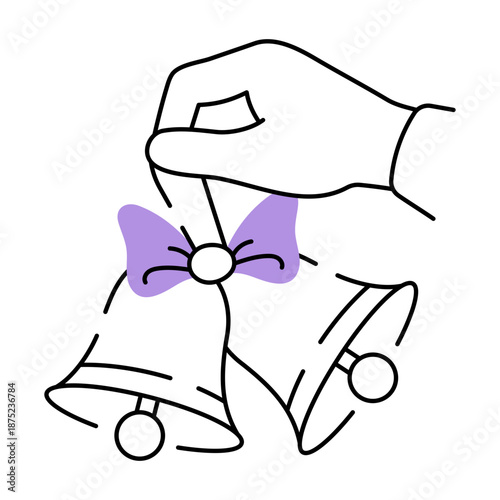 A sketchy style illustration depicting a jingle bell