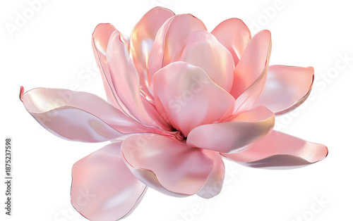 Pink Magnolia Blossom with Thick Velvety Petals Ideal for Garden Photography, Floral Design, and Botanical Art isolated on transparent background PNG