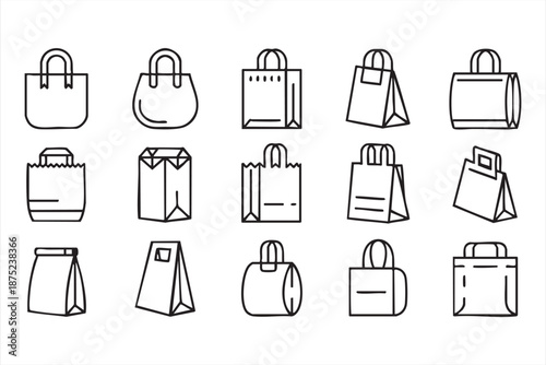Store purchase bag icons for shopping cart flows and marketing banners