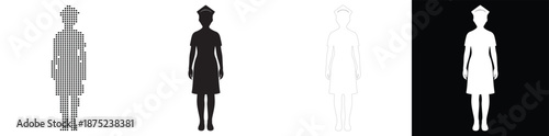 Silhouette of a nurse standing against a contrasting background