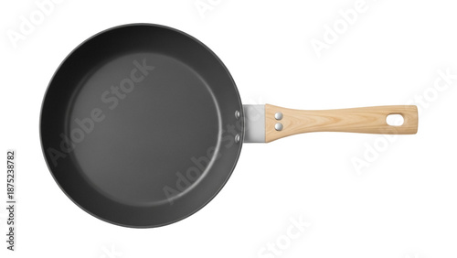 Schilderij op canvas Nonstick frying pan PNG isolated on transparent background, black skillet with w