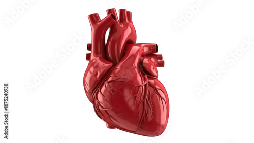 Fotografie Realistic human heart isolated PNG on transparent background, anatomical organ f