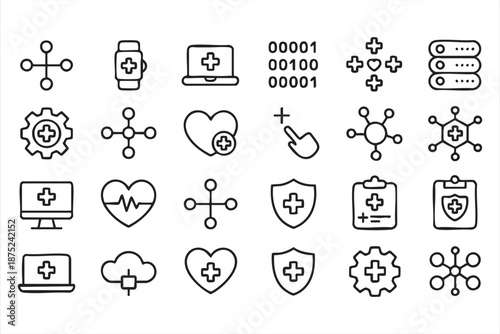 Clinical Data Network Icons for Medical Management Platforms