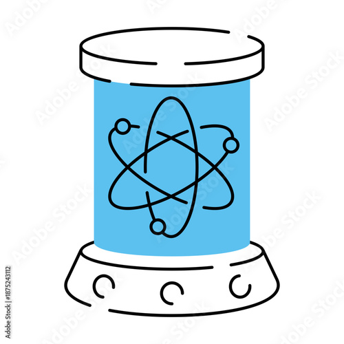 A drawing style illustration depicting quantum computing