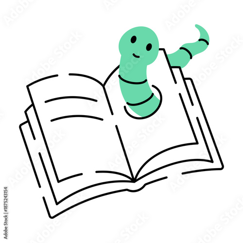 A sketchy style illustration representing bookworm