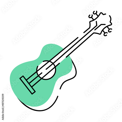 A sketchy style illustration representing guitar